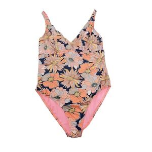 PrimaDonna Floral Underwire One Piece Swimsuit Orange Pink Navy UK 34